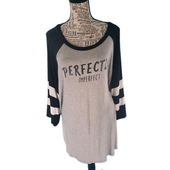 Womens Top Sz OX 1/2 Reglan Sleeve Perfectly Imperfect Soft Pullover Colorblock - Picture 3 of 10